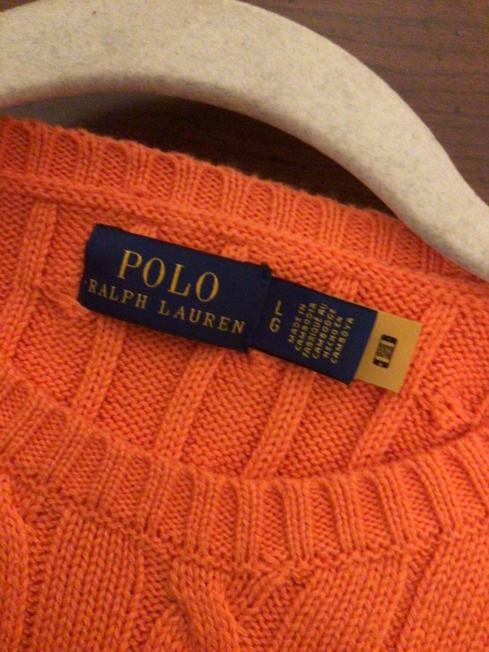 Polo Ralph Lauren cotton cable knit sweater SZ L sporty ,golf ,polo - Picture 6 of 9